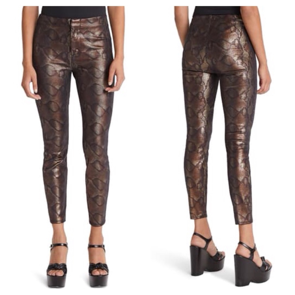 MOTHER The Looker High Waist Skinny Pants Snake Print Size 23 NWT